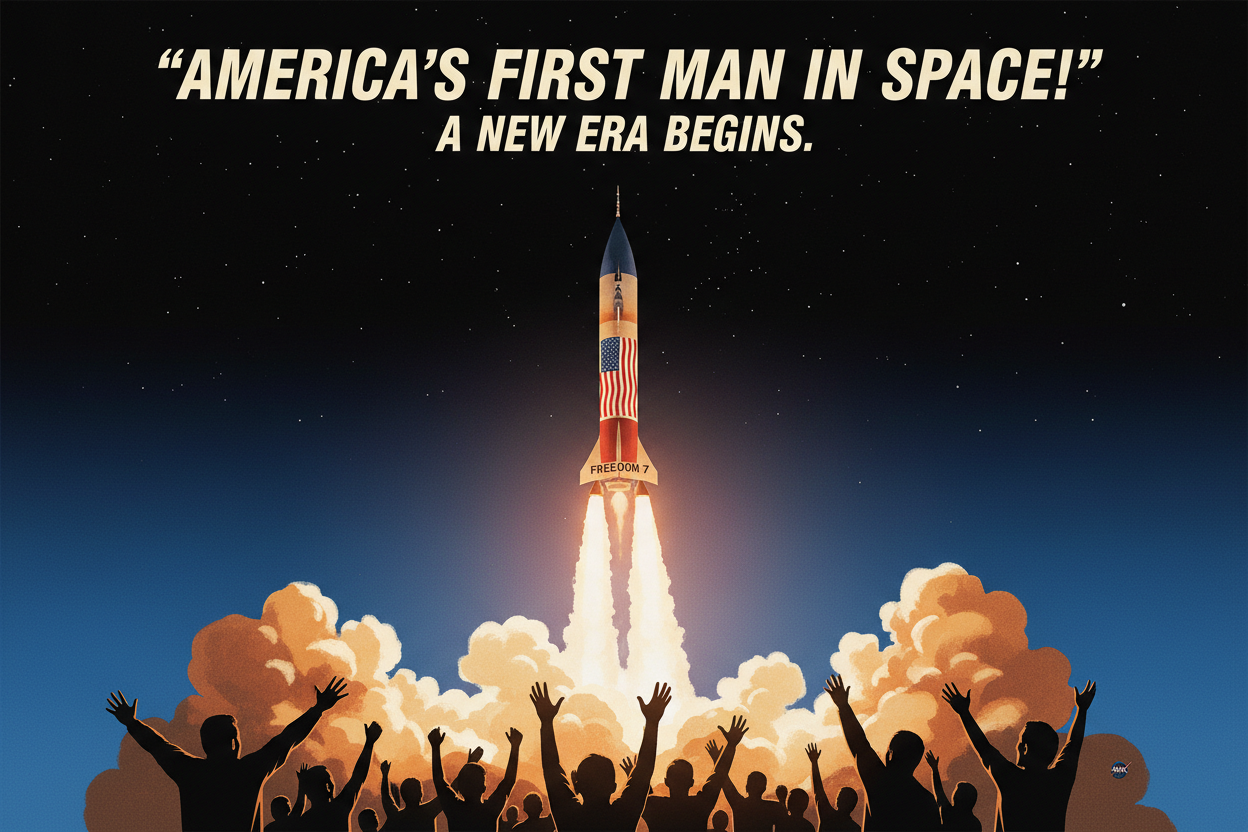 May 5, 1961: Alan Shepard Becomes the First American in Space — Freedom 7 and the Dawn of a New Era