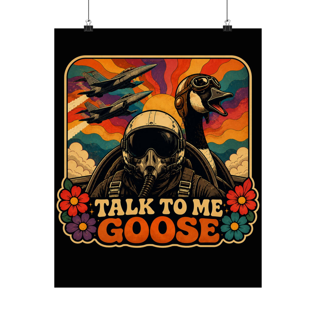 Talk to Me Goose Retro Pilot Poster — Matte Vertical Wall Art