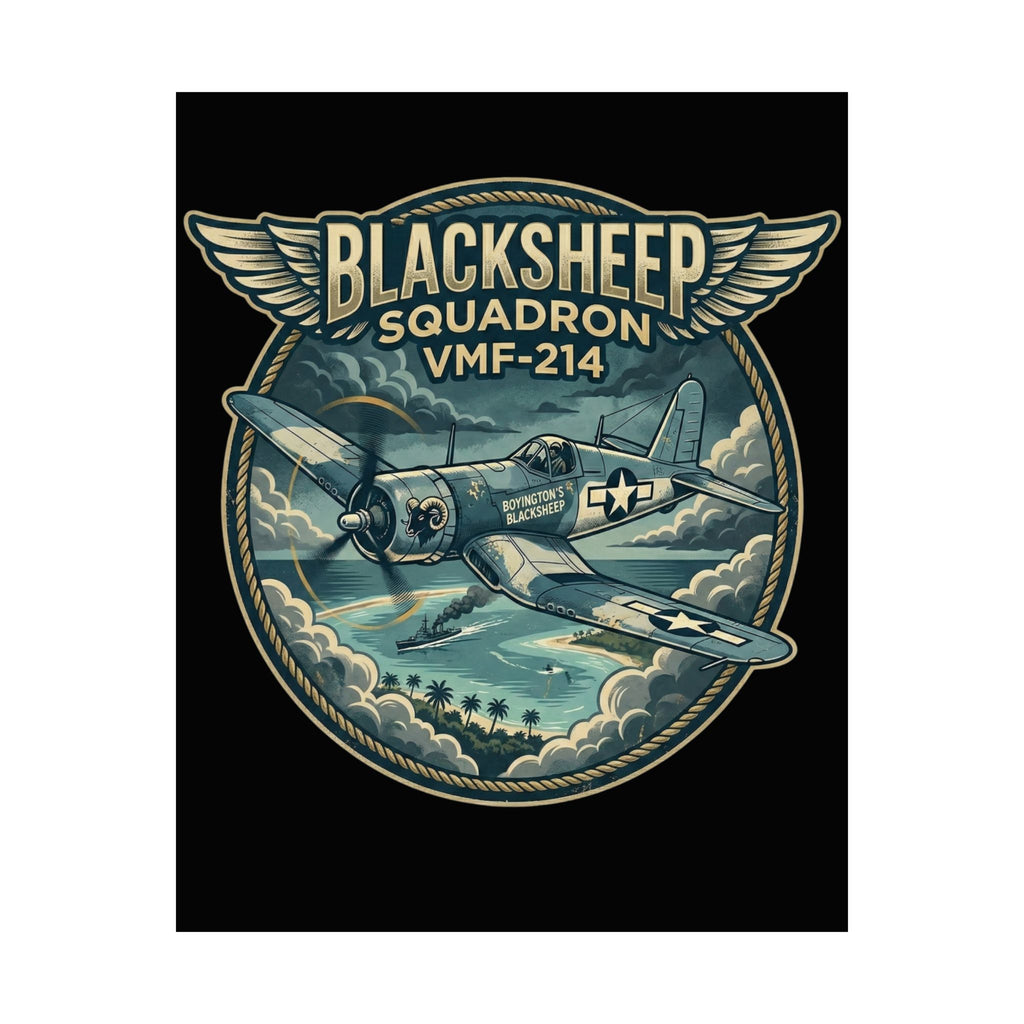 Blacksheep Squadron VMF-214 Vintage Warplane Poster