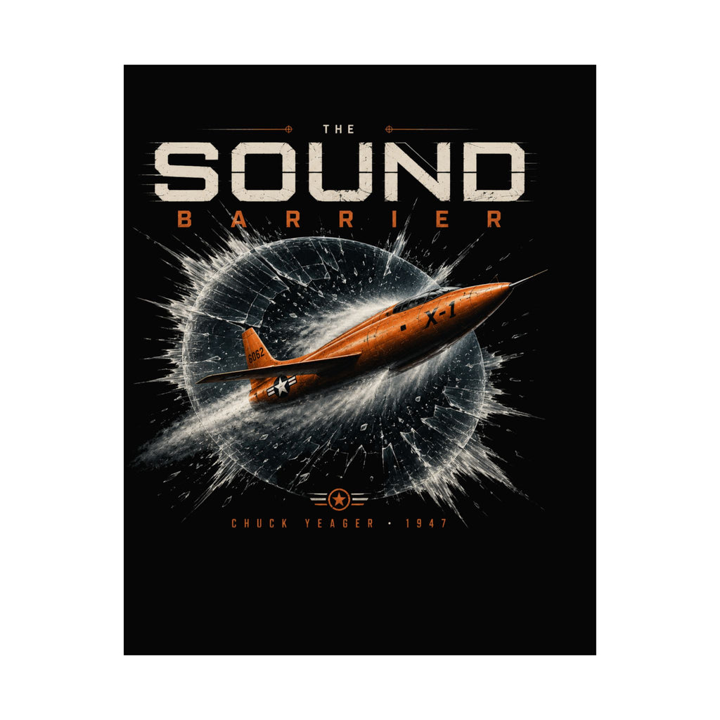 Sound Barrier Jet Poster — Vintage Chuck Yeager Breakthrough Art (Matte Vertical Poster)