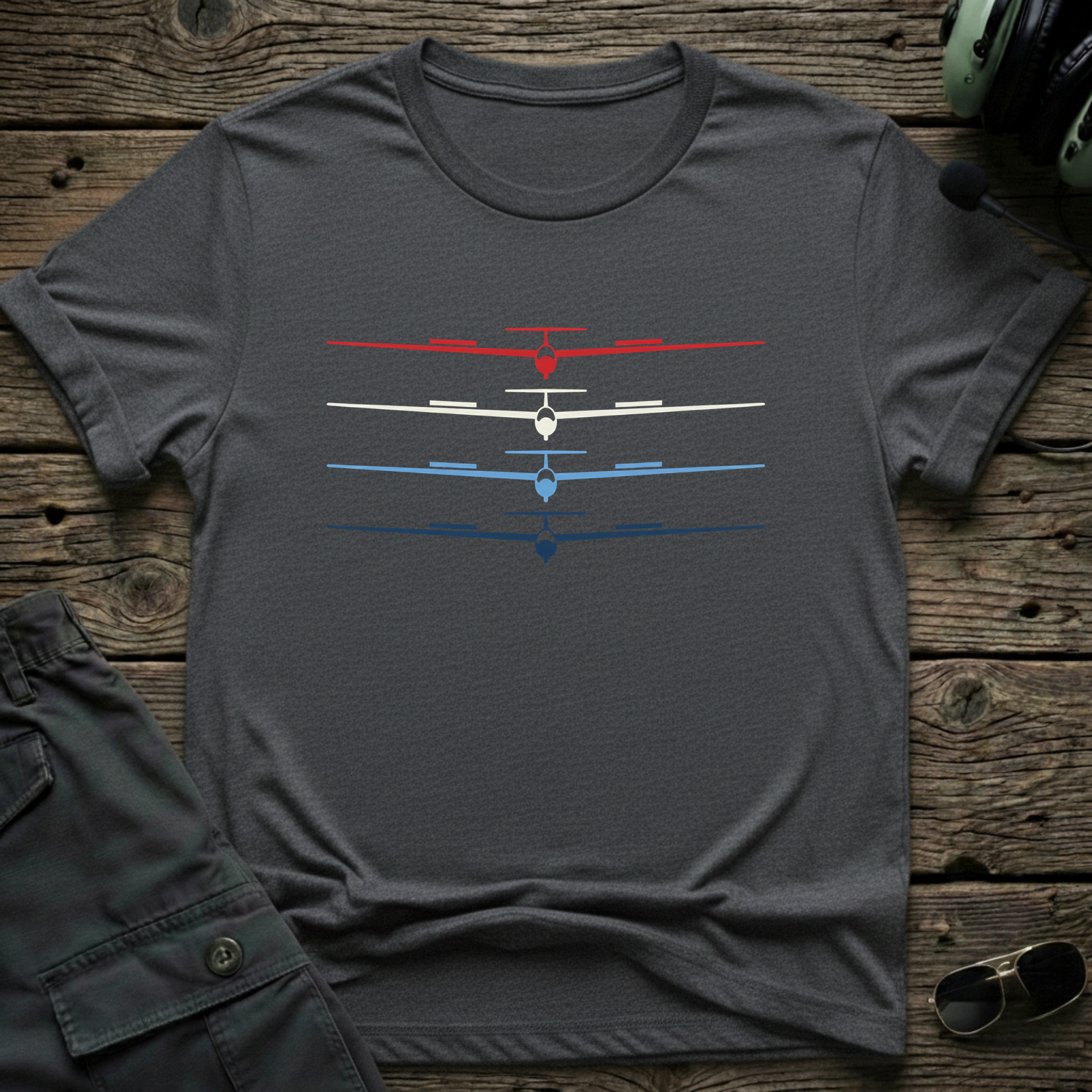 RWB Glider front view - premium aviation tee for pilots