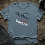 F4U front view - premium aviation tee for pilots