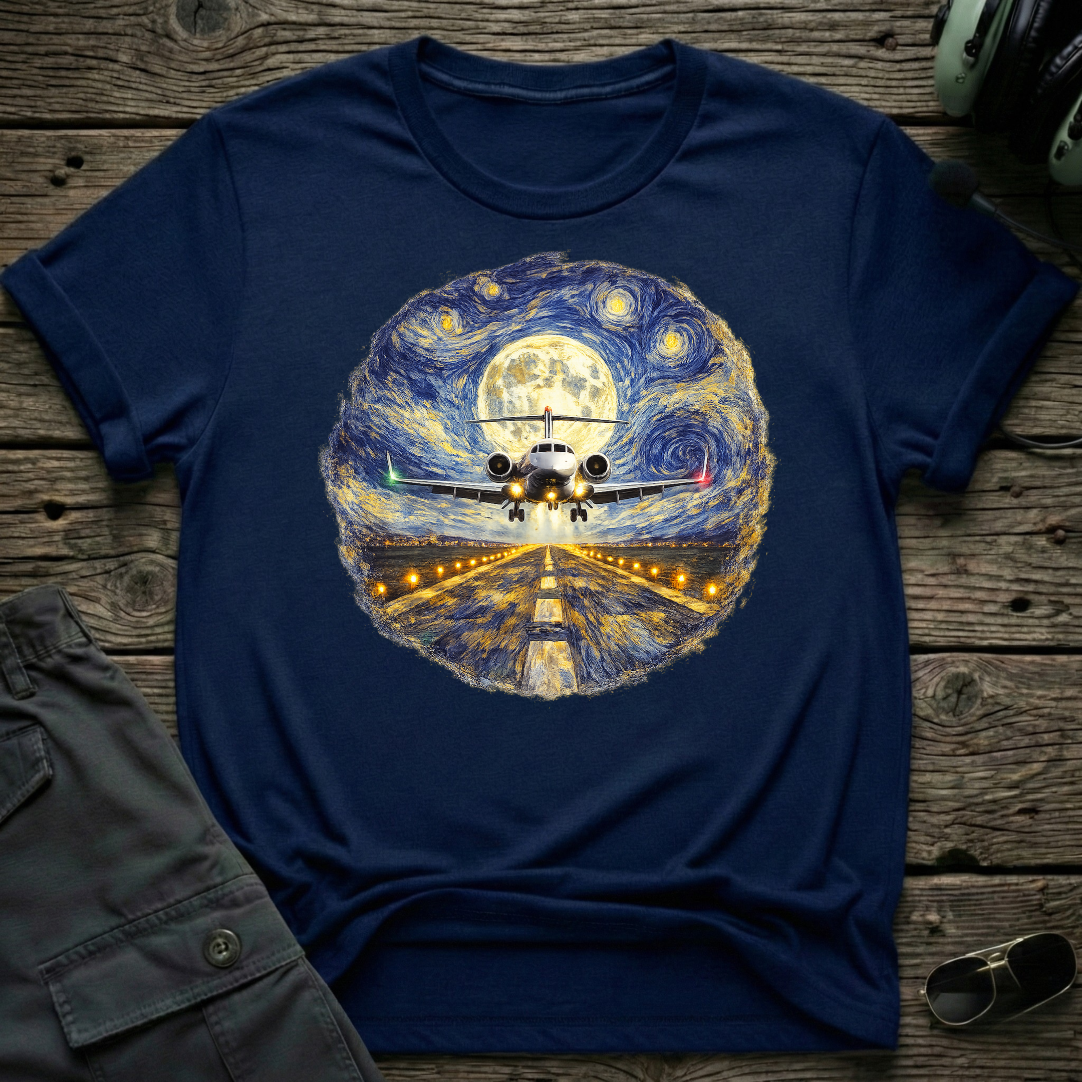 Gulfstream Starry Night - Cleared4Tees premium aviation apparel