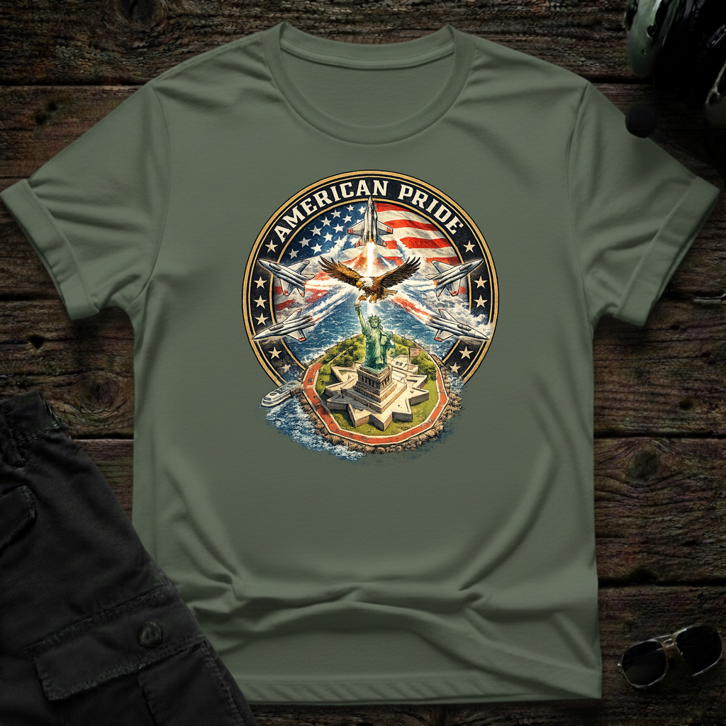 American Pride front view - premium aviation tee for pilots