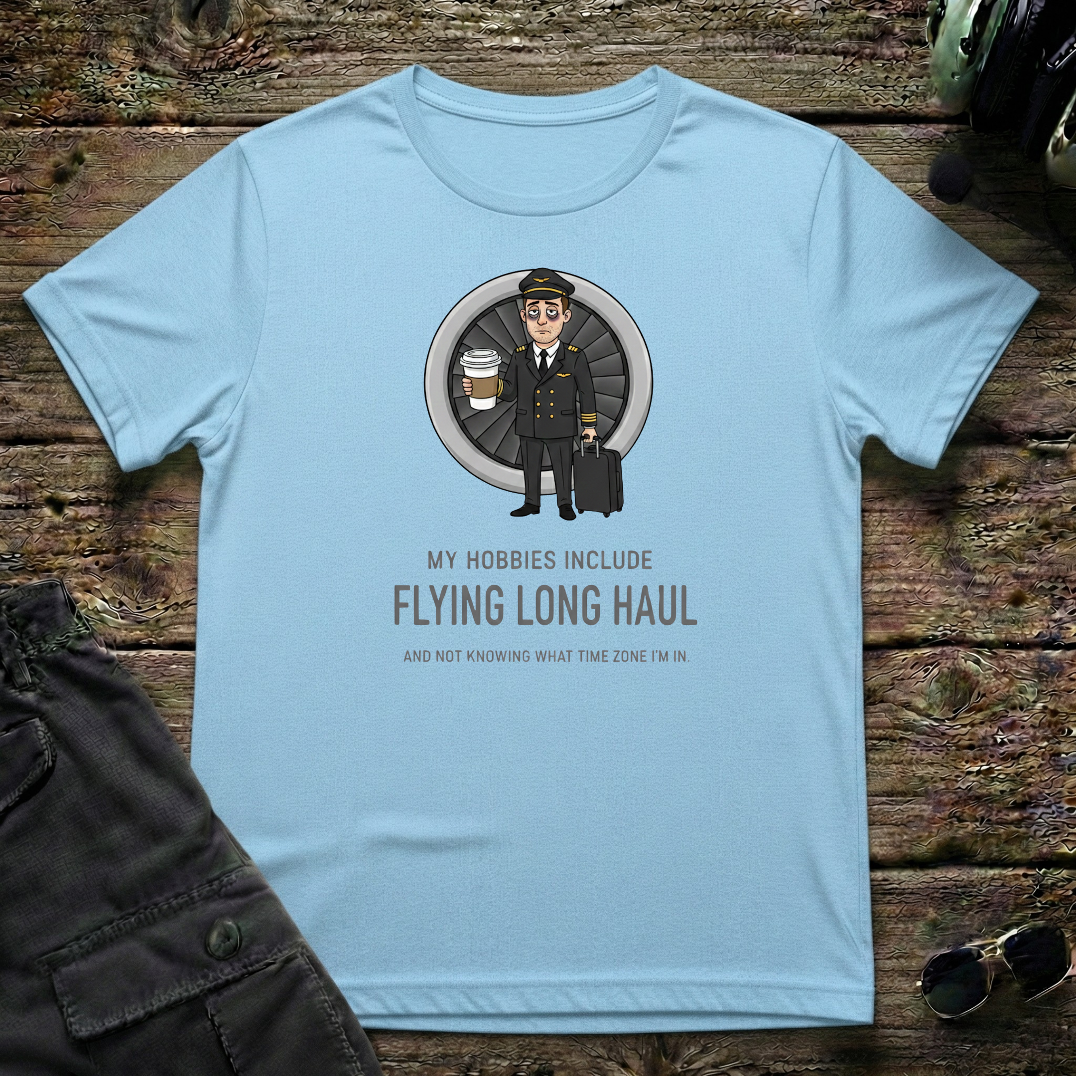 What Time Zone front view - premium aviation tee for pilots