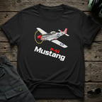 P-51 Mustang lifestyle shot - Gildan 64000 ring-spun cotton aviation shirt