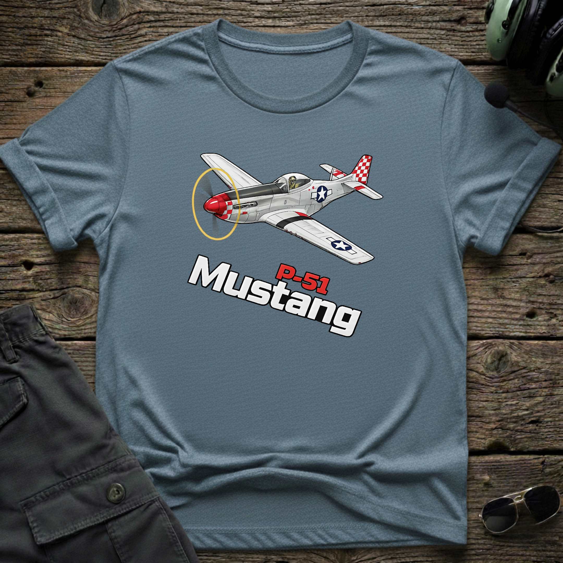 P-51 Mustang T-shirt — aviation apparel