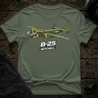 B-25 Mitchell front view - premium aviation tee for pilots