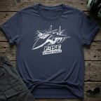 F-15E Line Art lifestyle shot - Gildan 64000 ring-spun cotton aviation shirt
