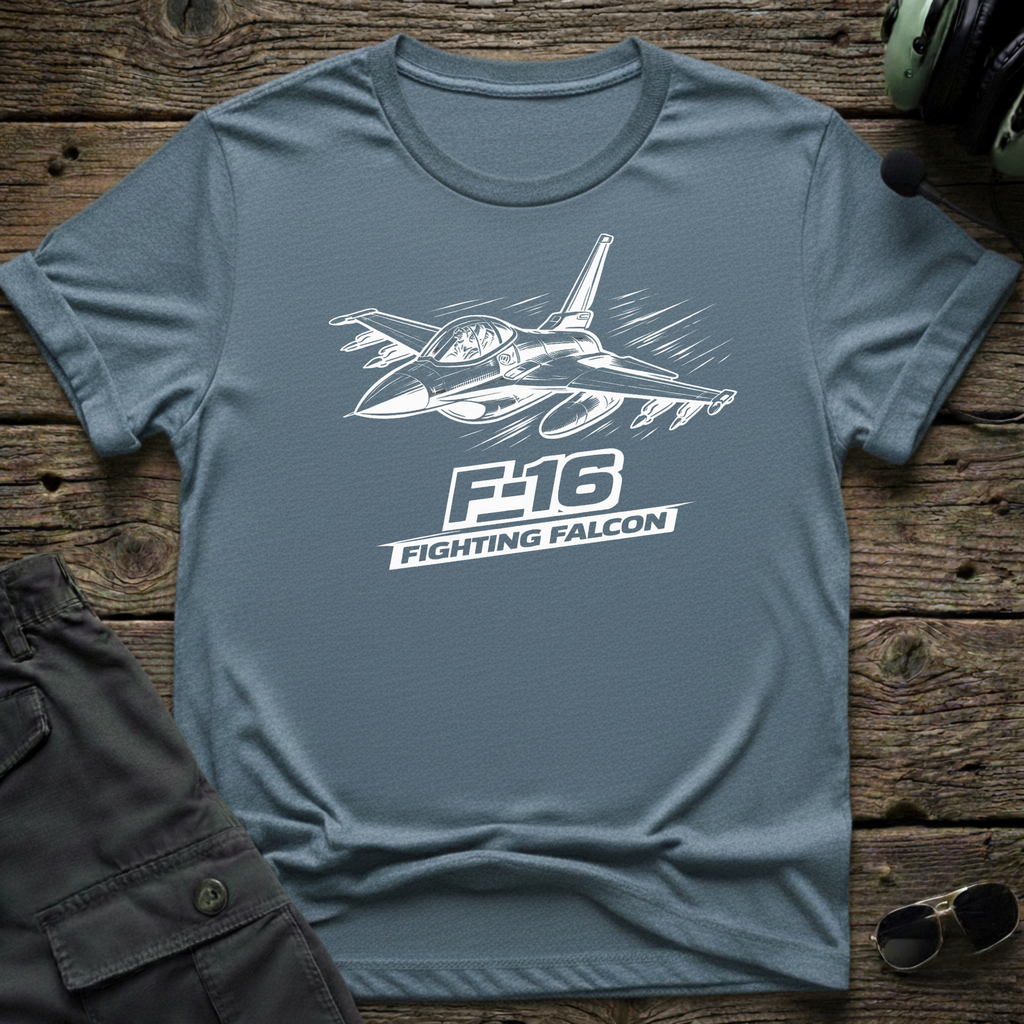 F-16 Falcon Line Art unisex t-shirt - perfect gift for aviation lovers