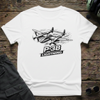 P-38 Lightning Line Art Dark T-shirt — aviation t-shirt