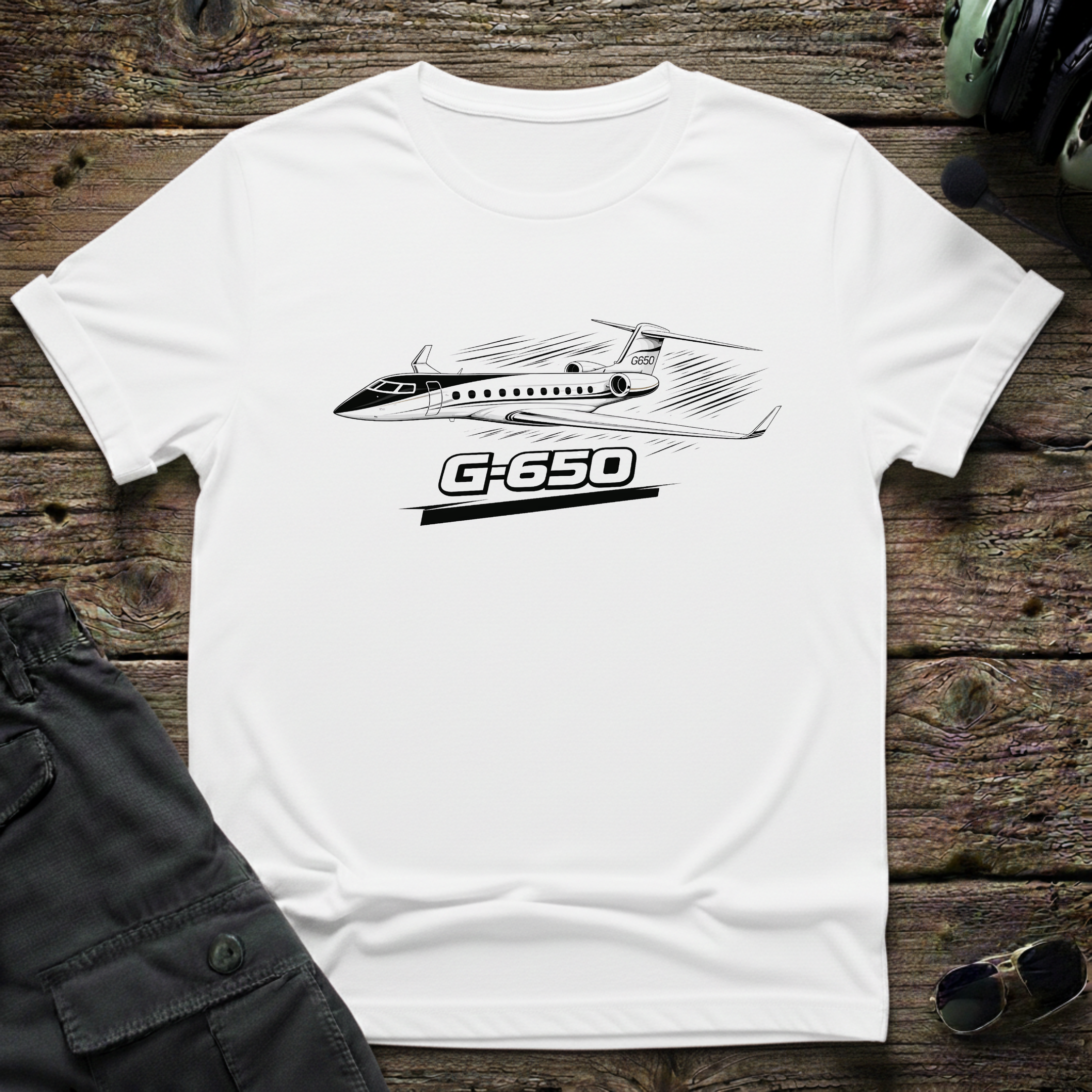 G-650 Line Art T-shirt — aviation t-shirt
