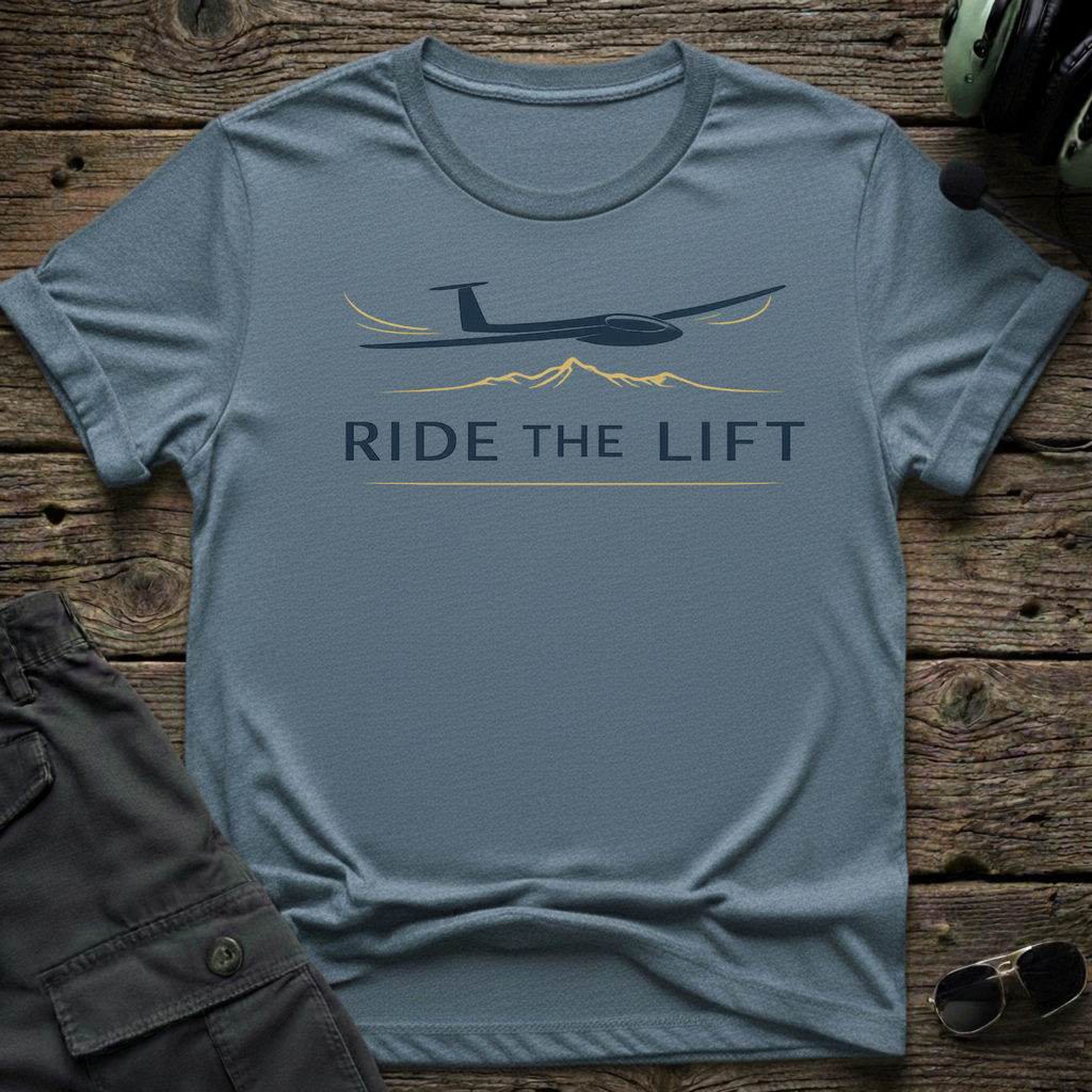 Ride The Lift lifestyle shot - Gildan 64000 ring-spun cotton aviation shirt