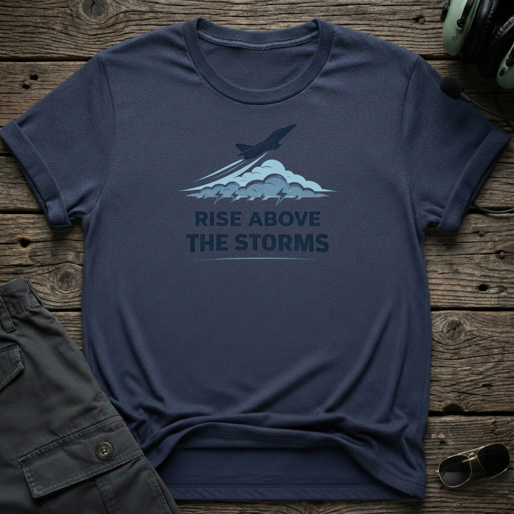 Rise Above The Storms - Cleared4Tees premium aviation apparel