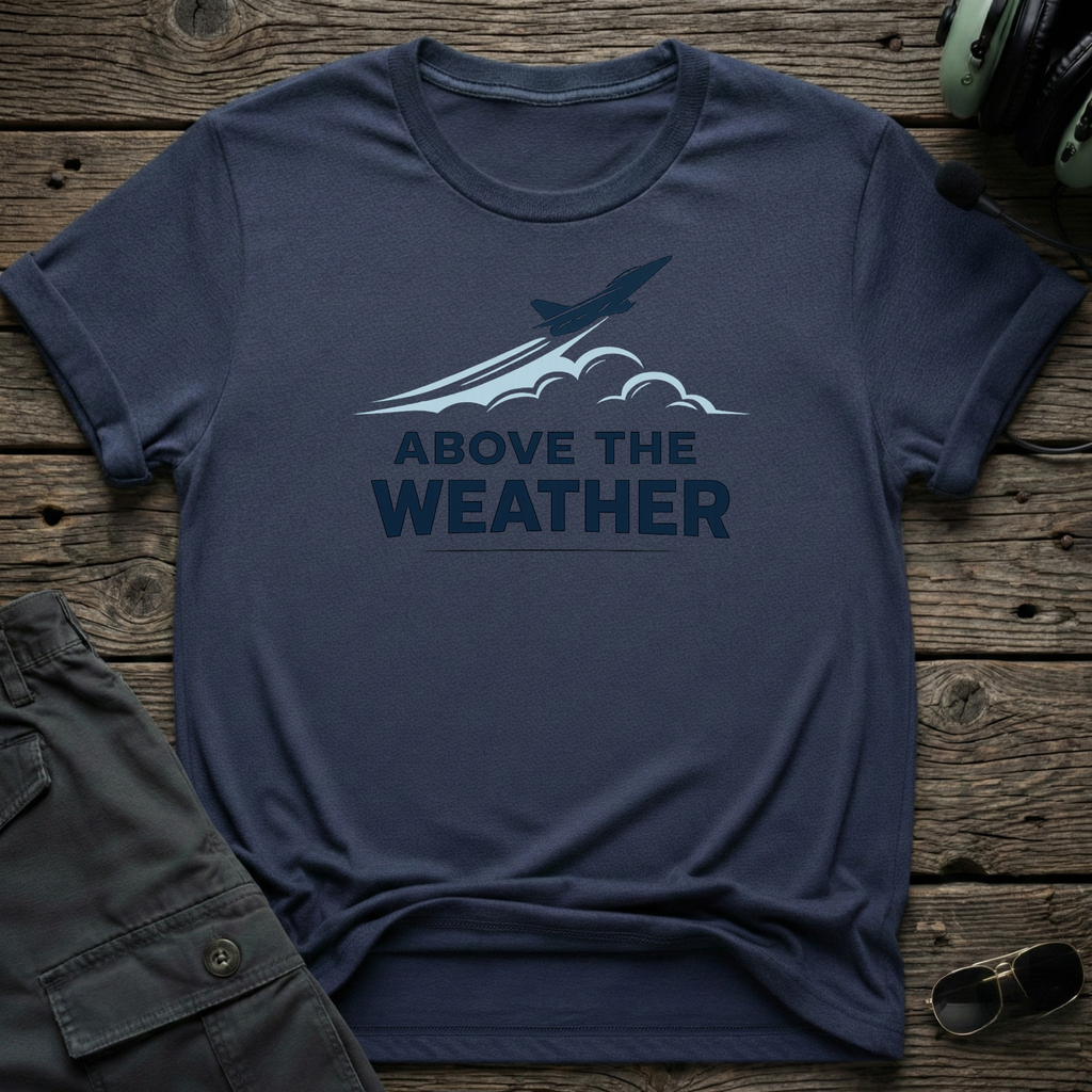 Above The Weather lifestyle shot - Gildan 64000 ring-spun cotton aviation shirt