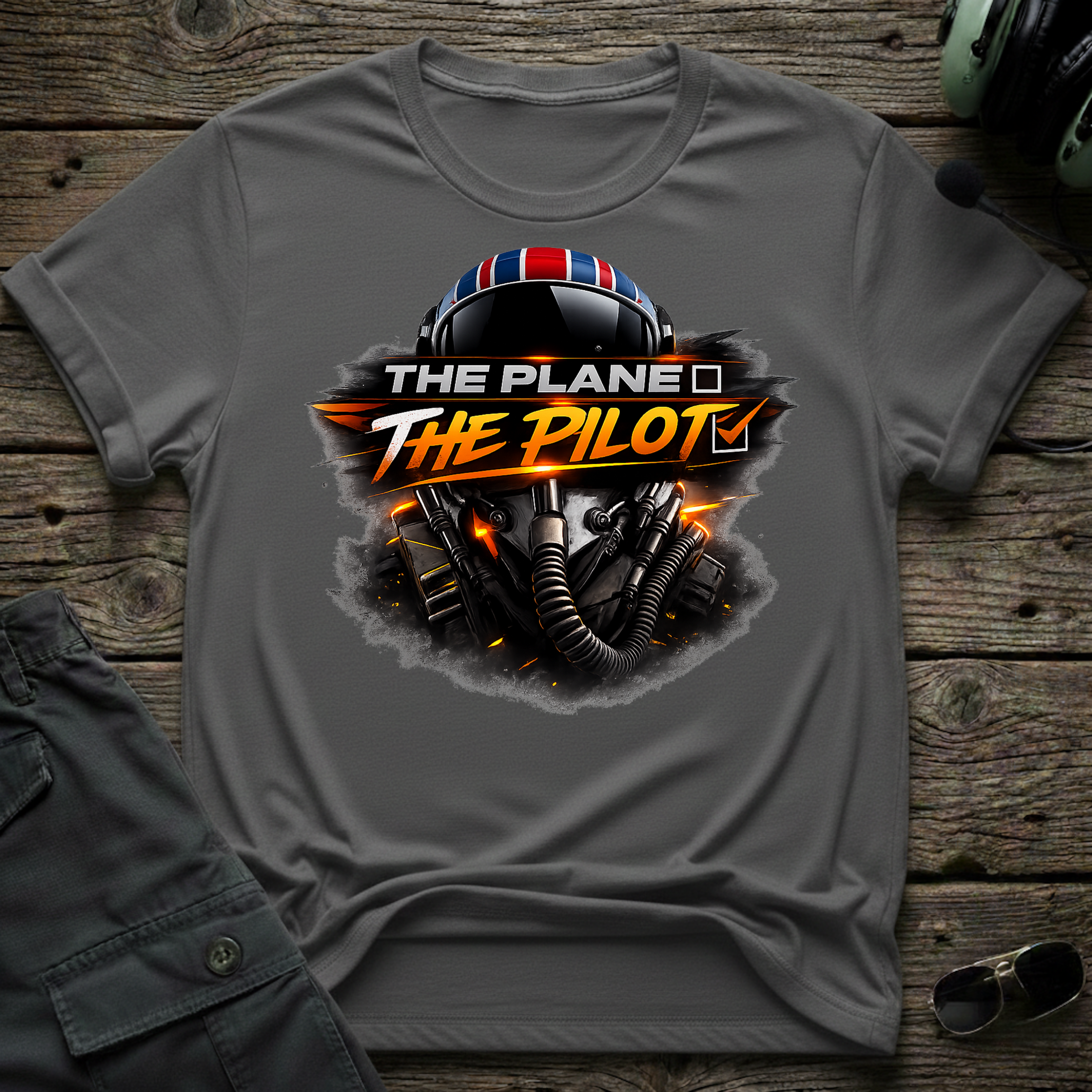 Not The Plane front view - premium aviation tee for pilots