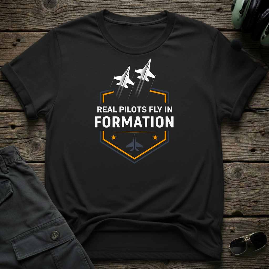 Real Pilots Fly In Formation unisex t-shirt - perfect gift for aviation lovers