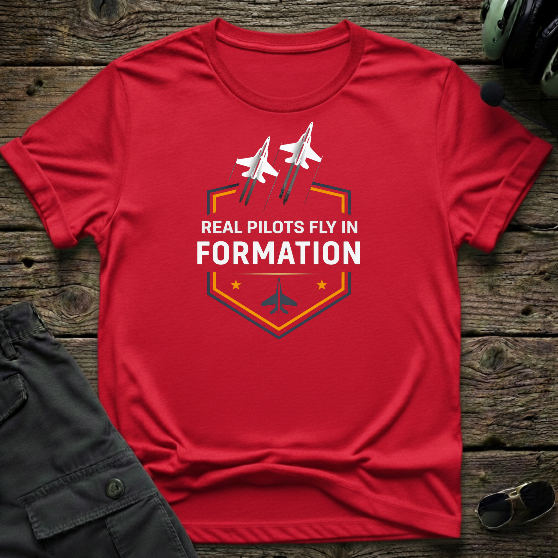 Real Pilots Fly In Formation T-shirt — aviation t-shirt