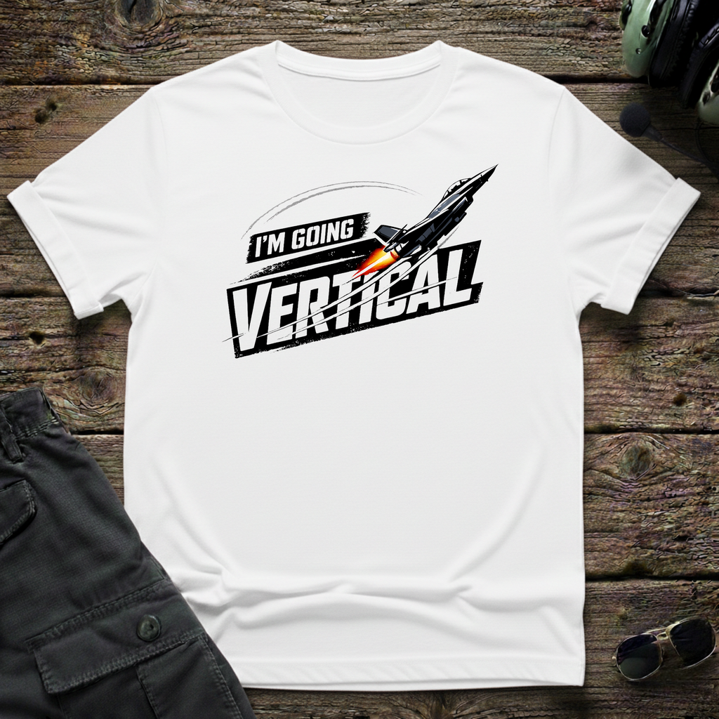 Going Vertical front view - premium aviation tee for pilots