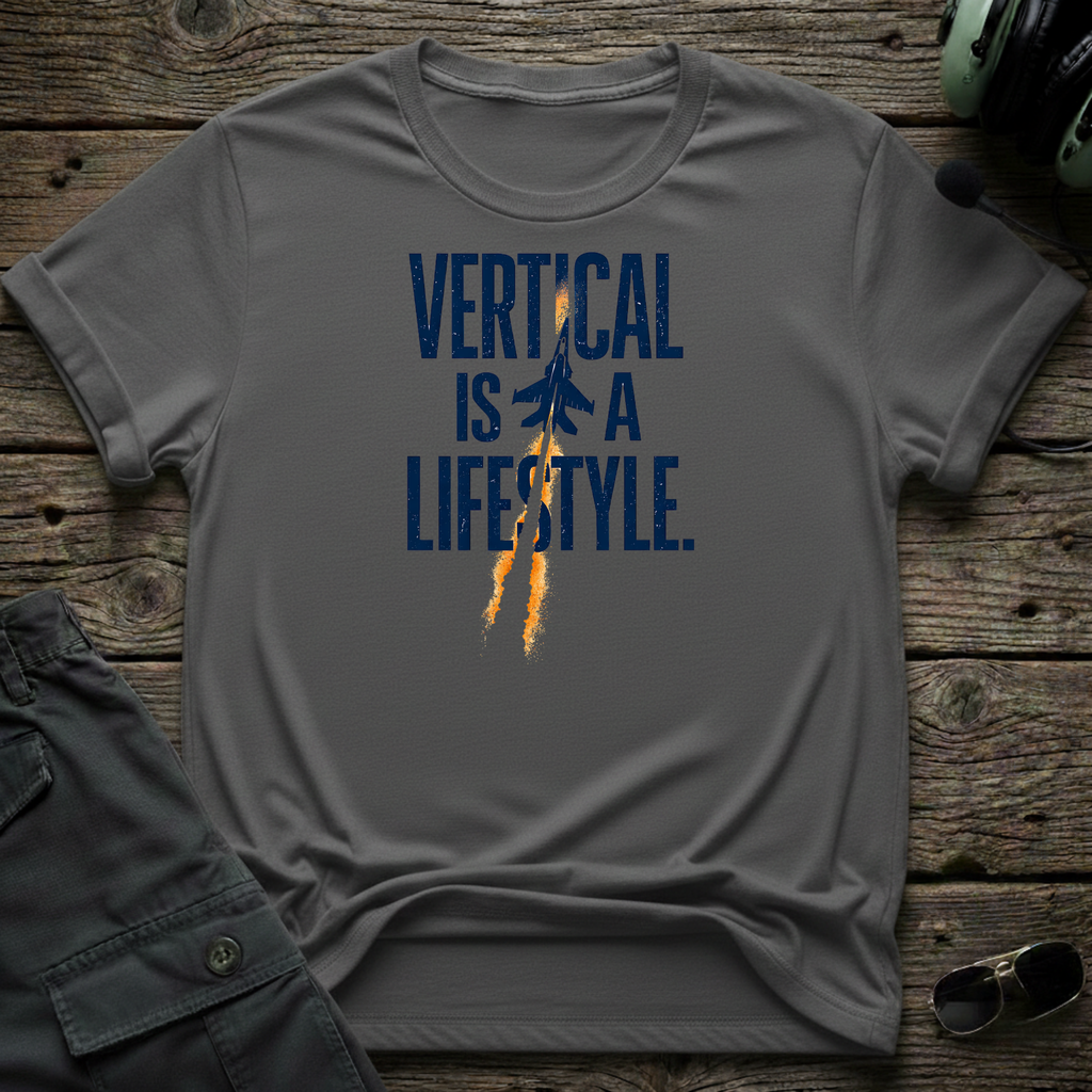 Vertical is a Lifestyle front view - premium aviation tee for pilots