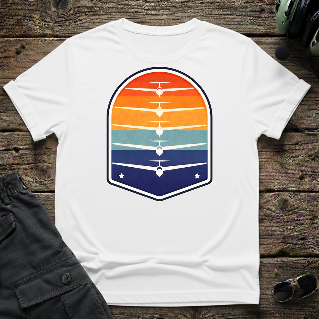 Sunset Silhouette front view - premium aviation tee for pilots