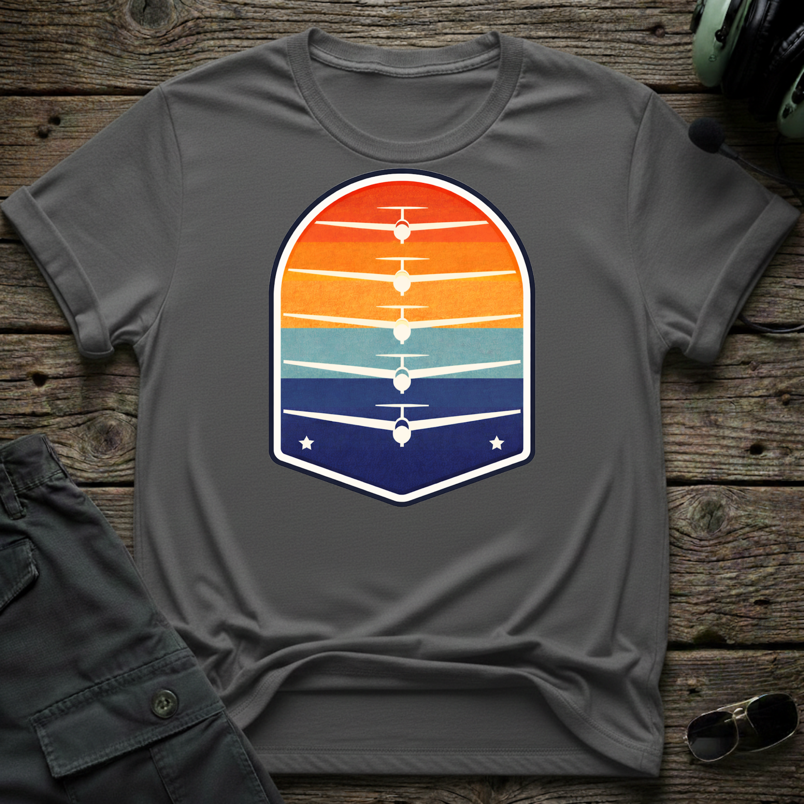 Sunset Silhouette T-shirt — aviation t-shirt