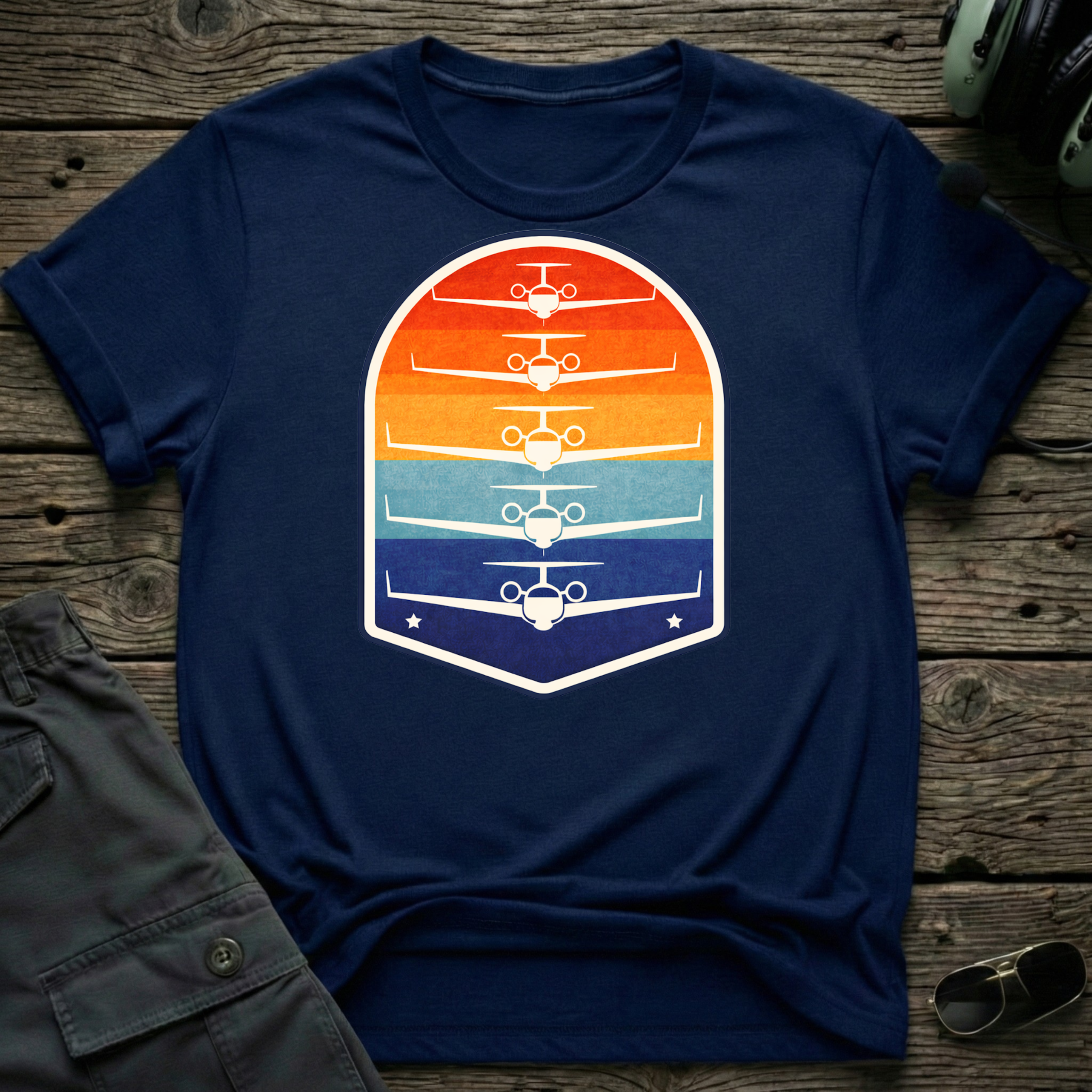 Bizjet Sunset - Cleared4Tees premium aviation apparel