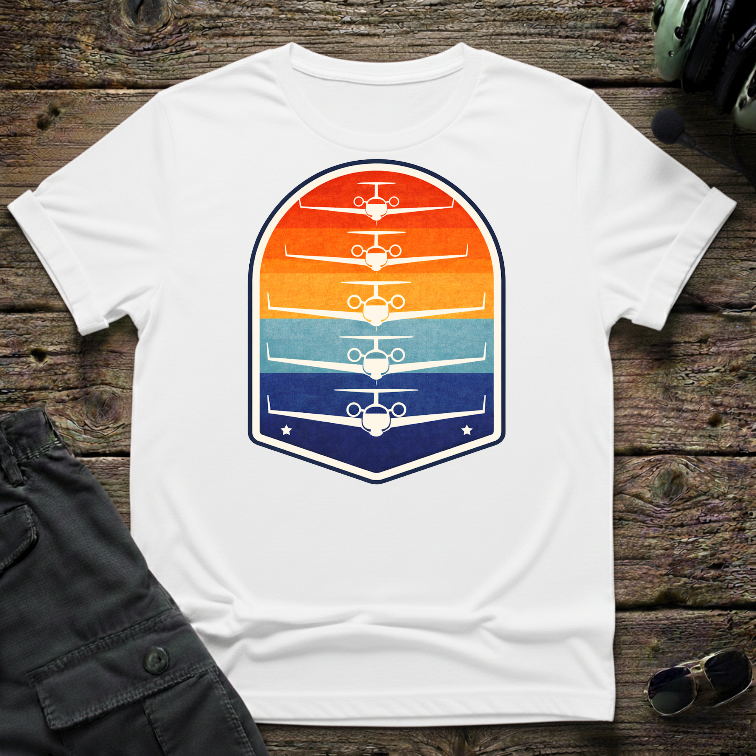 Bizjet Sunset unisex t-shirt - perfect gift for aviation lovers