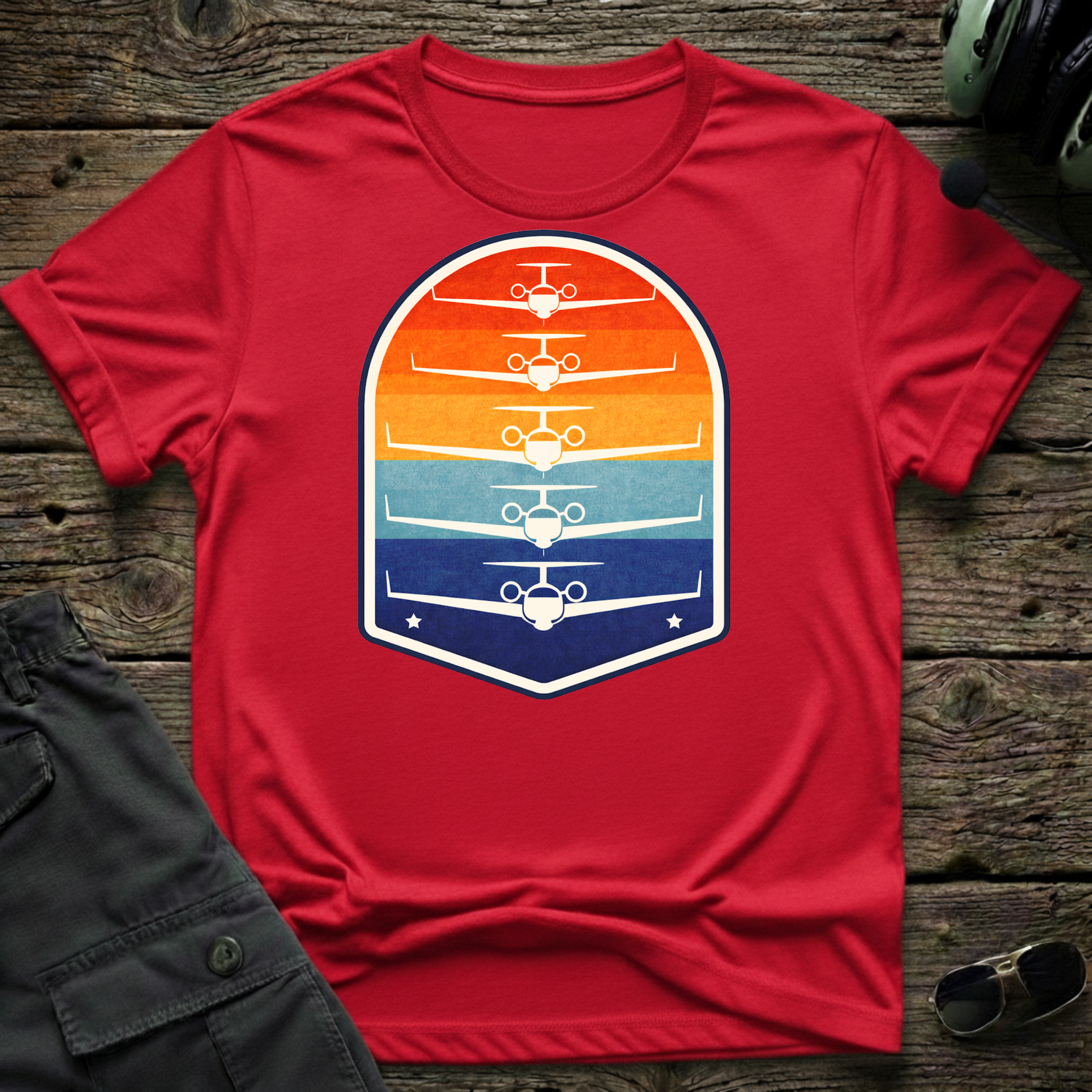 Bizjet Sunset T-shirt — aviation apparel