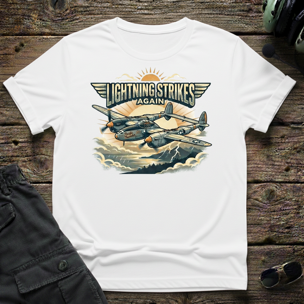 Lightning Strikes unisex t-shirt - perfect gift for aviation lovers