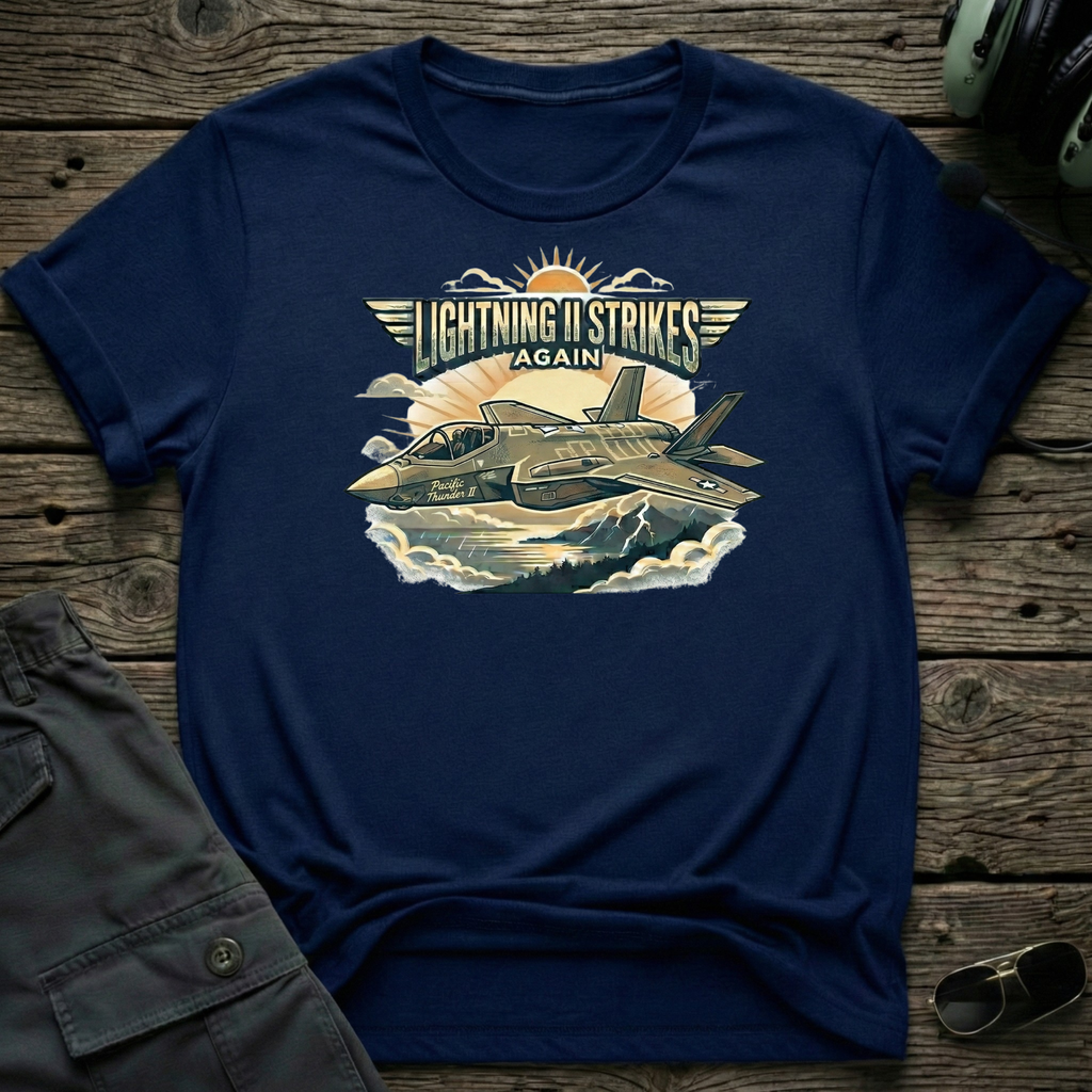 Lightning II Strikes - Cleared4Tees premium aviation apparel