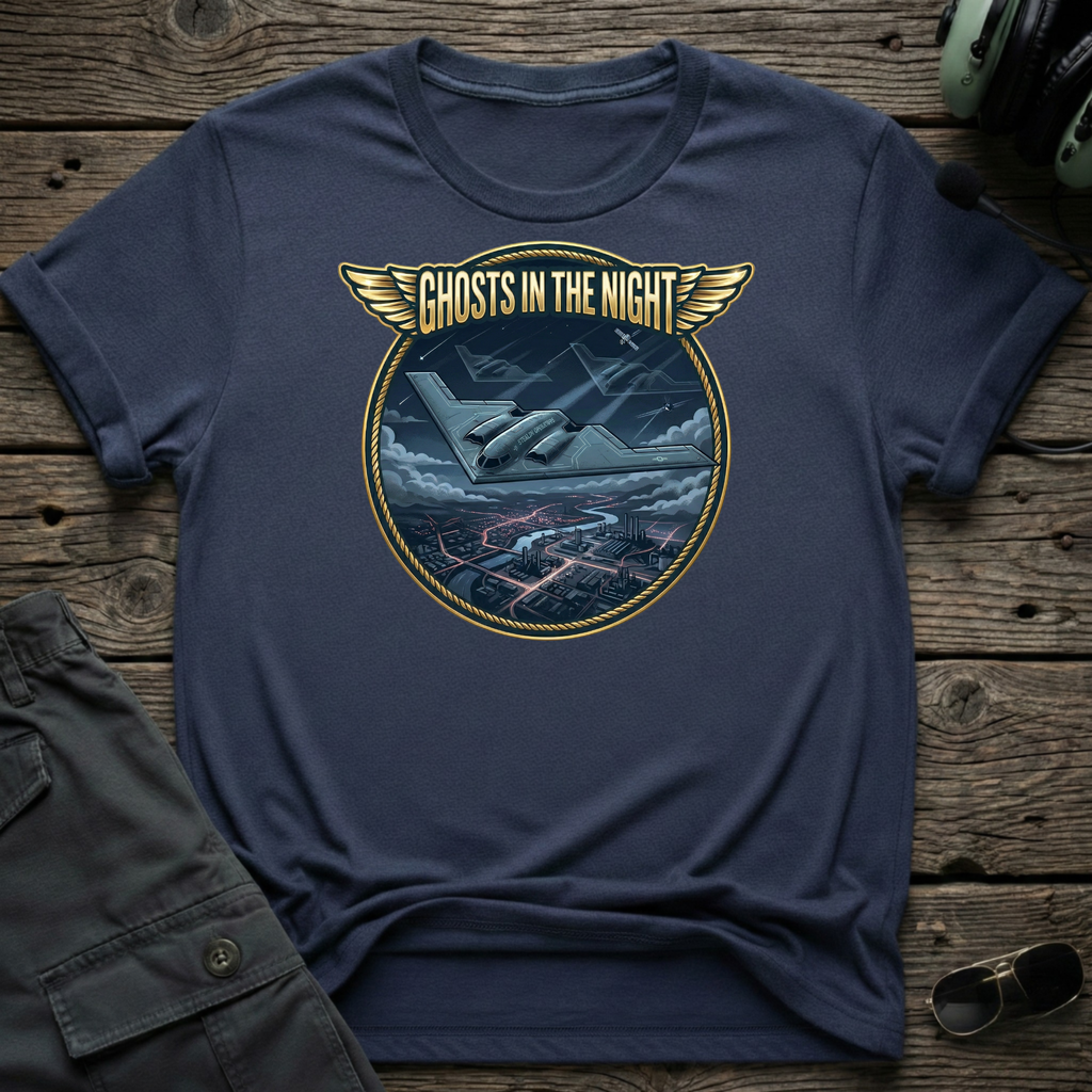 Ghosts in The Night lifestyle shot - Gildan 64000 ring-spun cotton aviation shirt