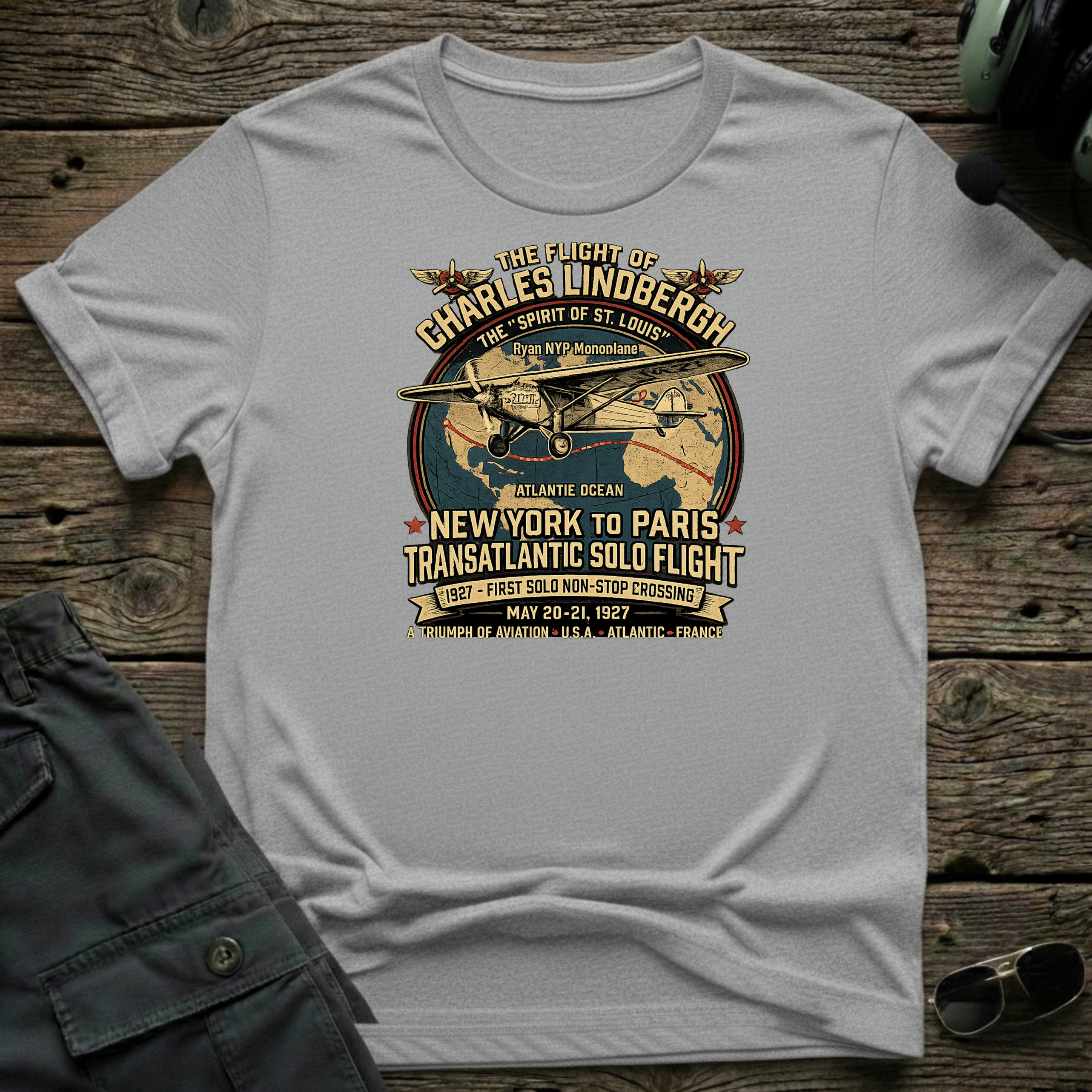 Lindberg NY-Paris T-shirt — aviation apparel