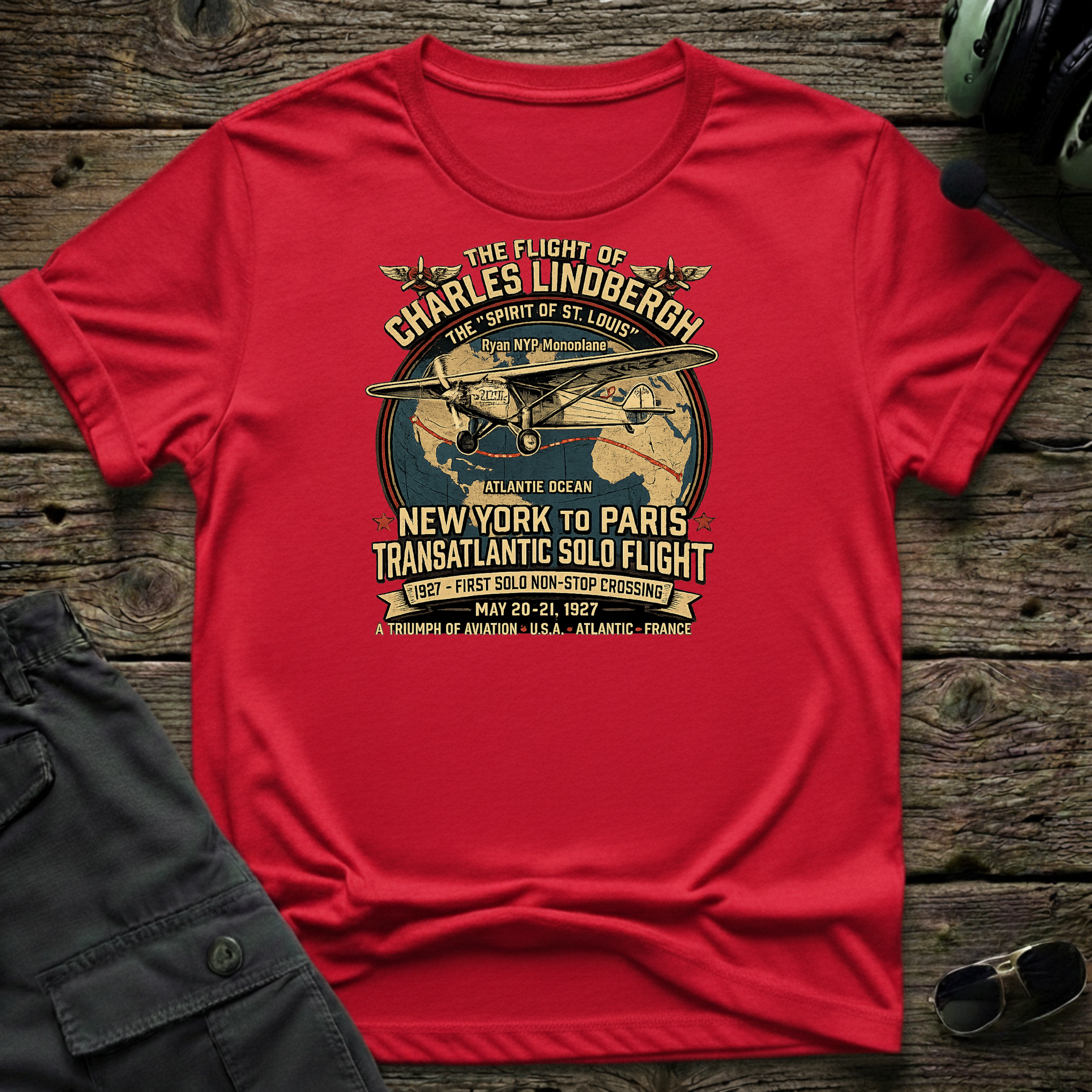 Lindberg NY-Paris T-shirt — aviation apparel