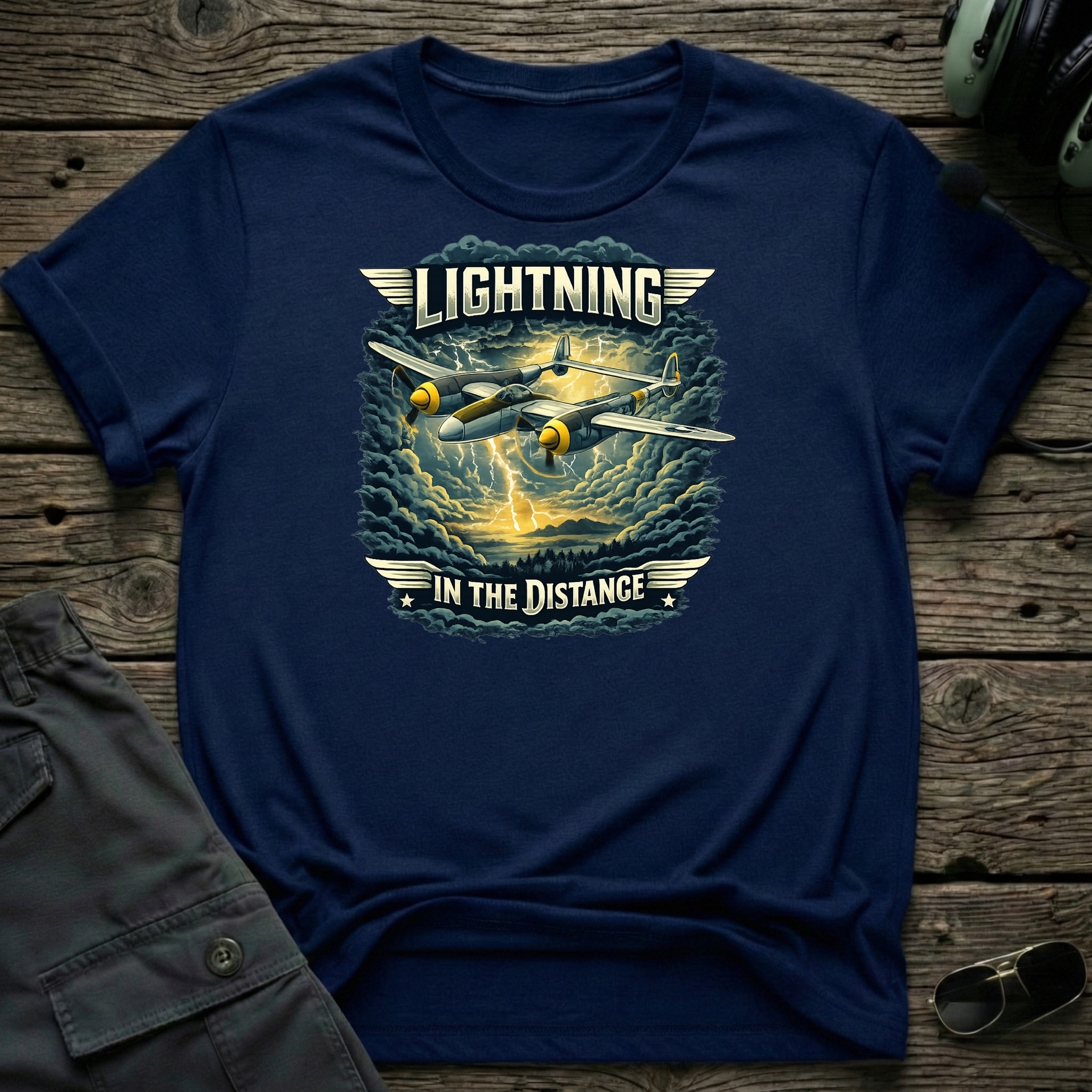 Distant Lightning - Cleared4Tees premium aviation apparel