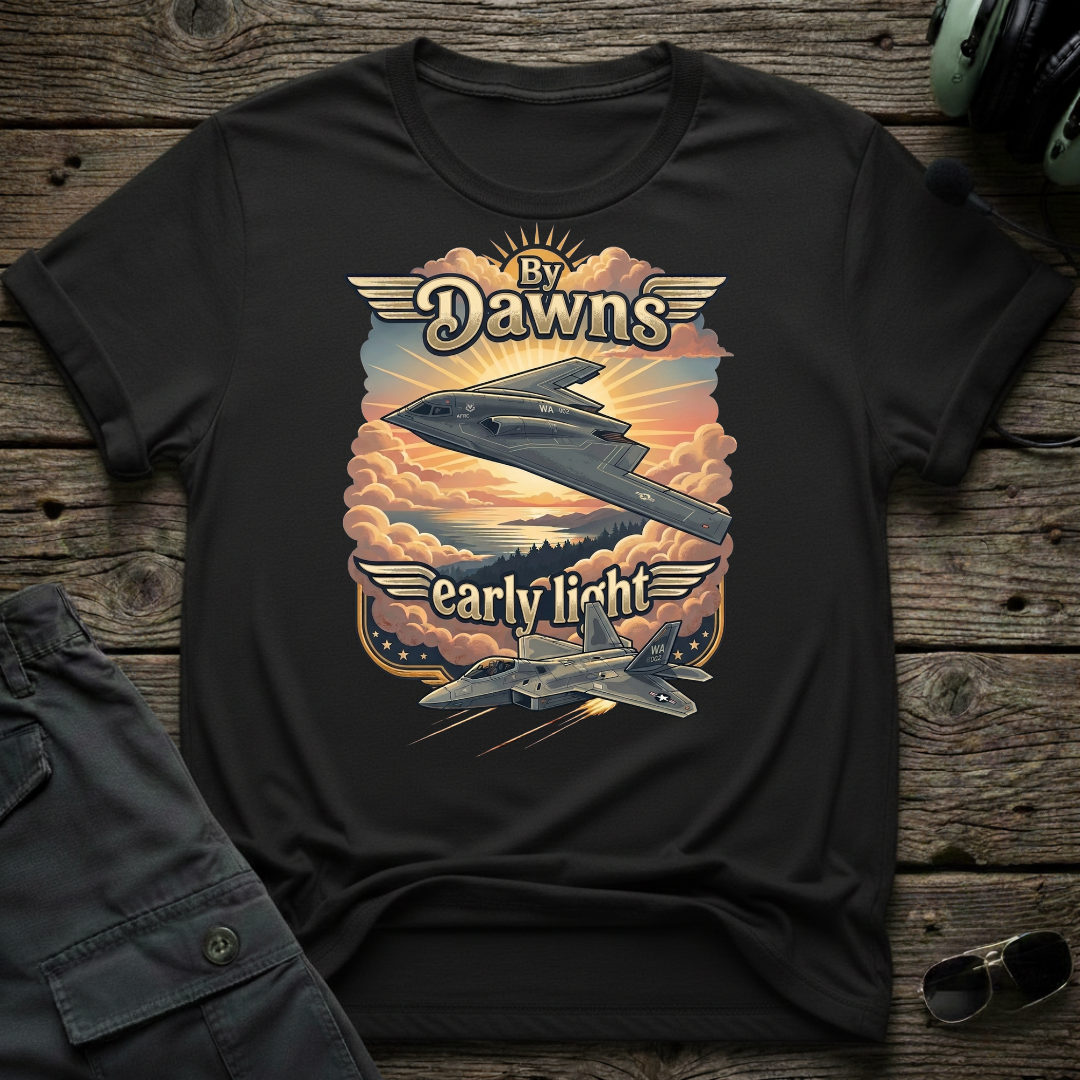 Dawns Early Light lifestyle shot - Gildan 64000 ring-spun cotton aviation shirt
