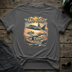 F22 Dawn front view - premium aviation tee for pilots
