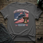 Let Freedom Ring front view - premium aviation tee for pilots