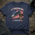 Let Freedom Ring lifestyle shot - Gildan 64000 ring-spun cotton aviation shirt