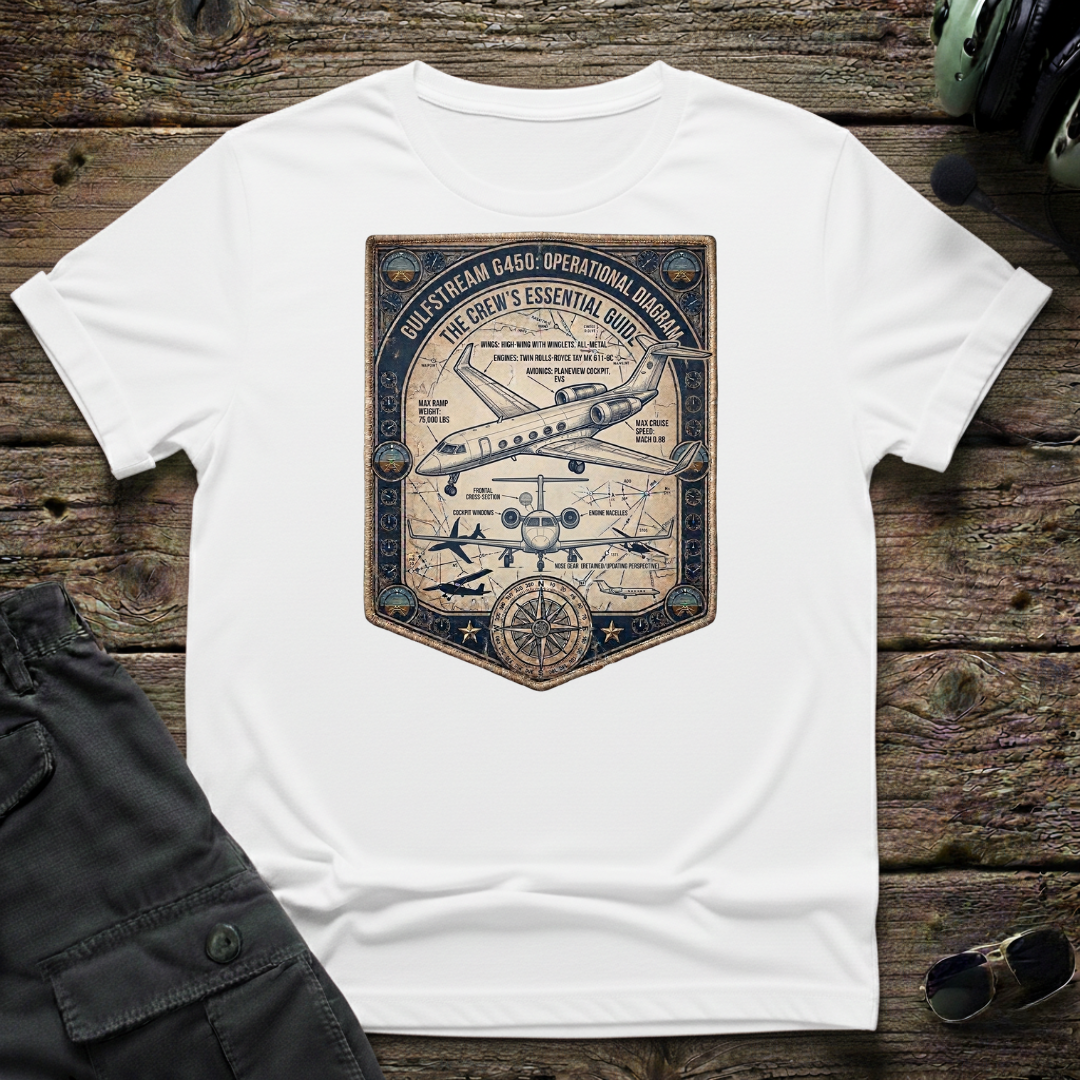 GS Diagram front view - premium aviation tee for pilots