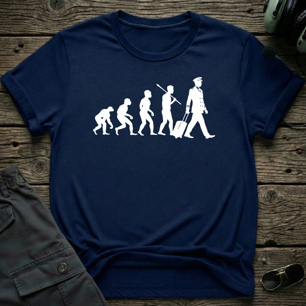 New Evolution front view - premium aviation tee for pilots