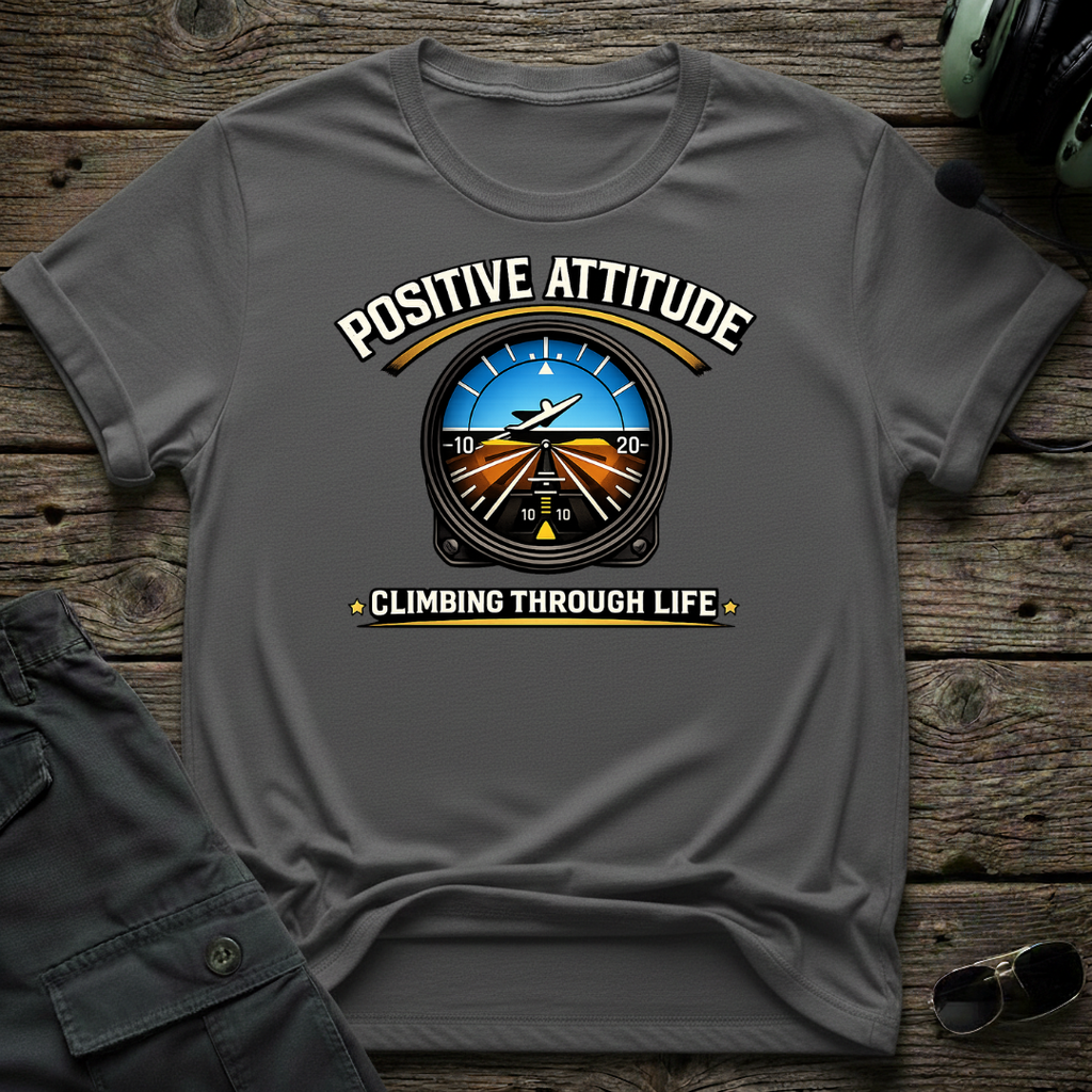 Climbing Through Life front view - premium aviation tee for pilots