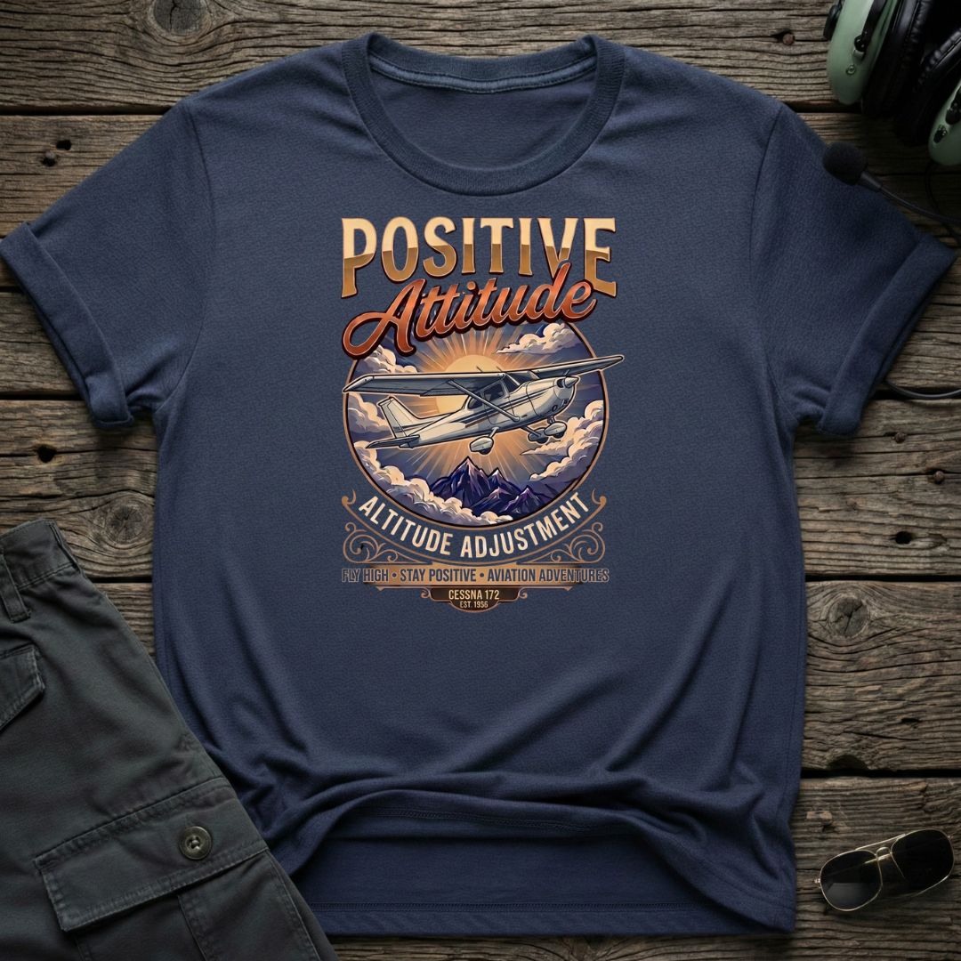 C172 Attitude T-shirt - premium cotton gift for student and certified pilots
