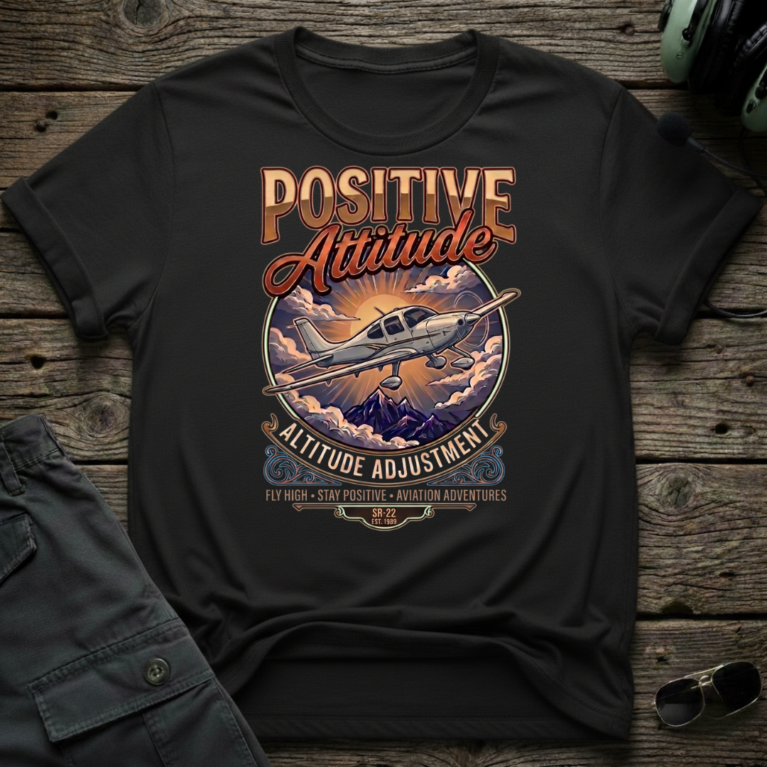 SR-22 Attitude front view - premium aviation tee for pilots