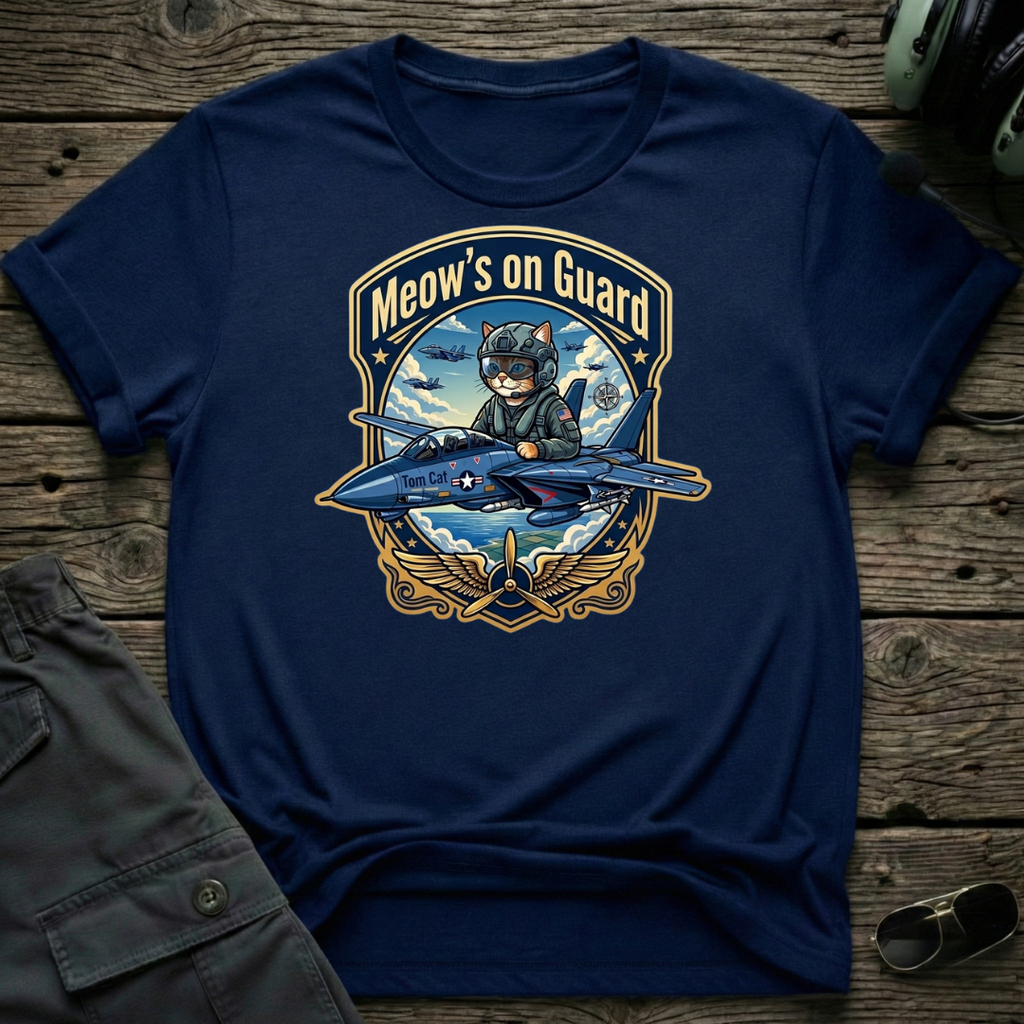 Meow's On Guard T-shirt — aviation t-shirt