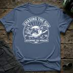 Chasing Sun lifestyle shot - Gildan 64000 ring-spun cotton aviation shirt