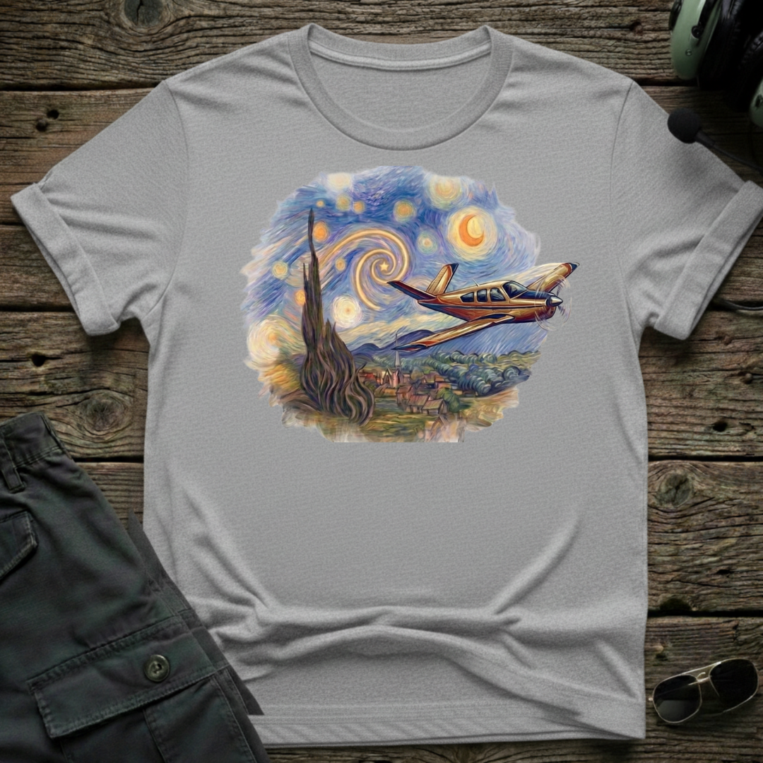 Starry Bonanza lifestyle shot - Gildan 64000 ring-spun cotton aviation shirt