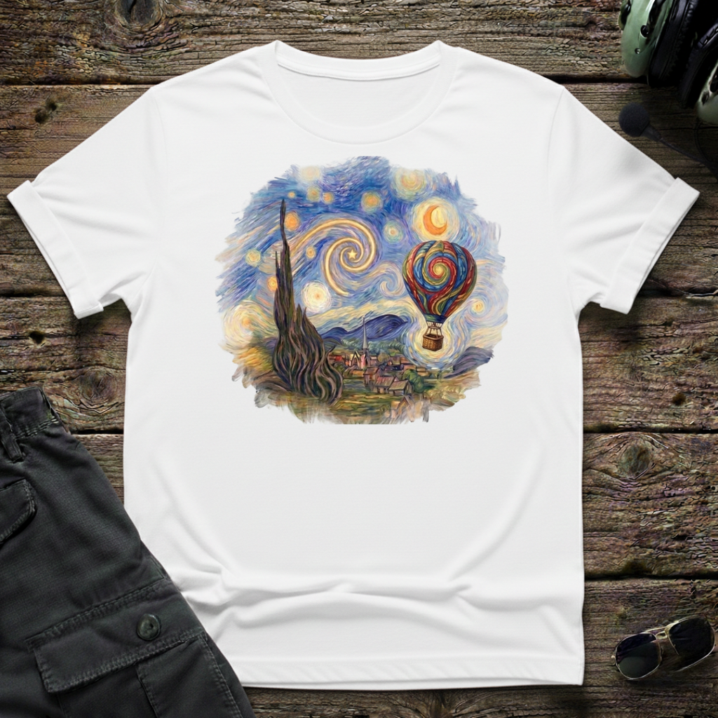 Starry Balloon unisex t-shirt - perfect gift for aviation lovers