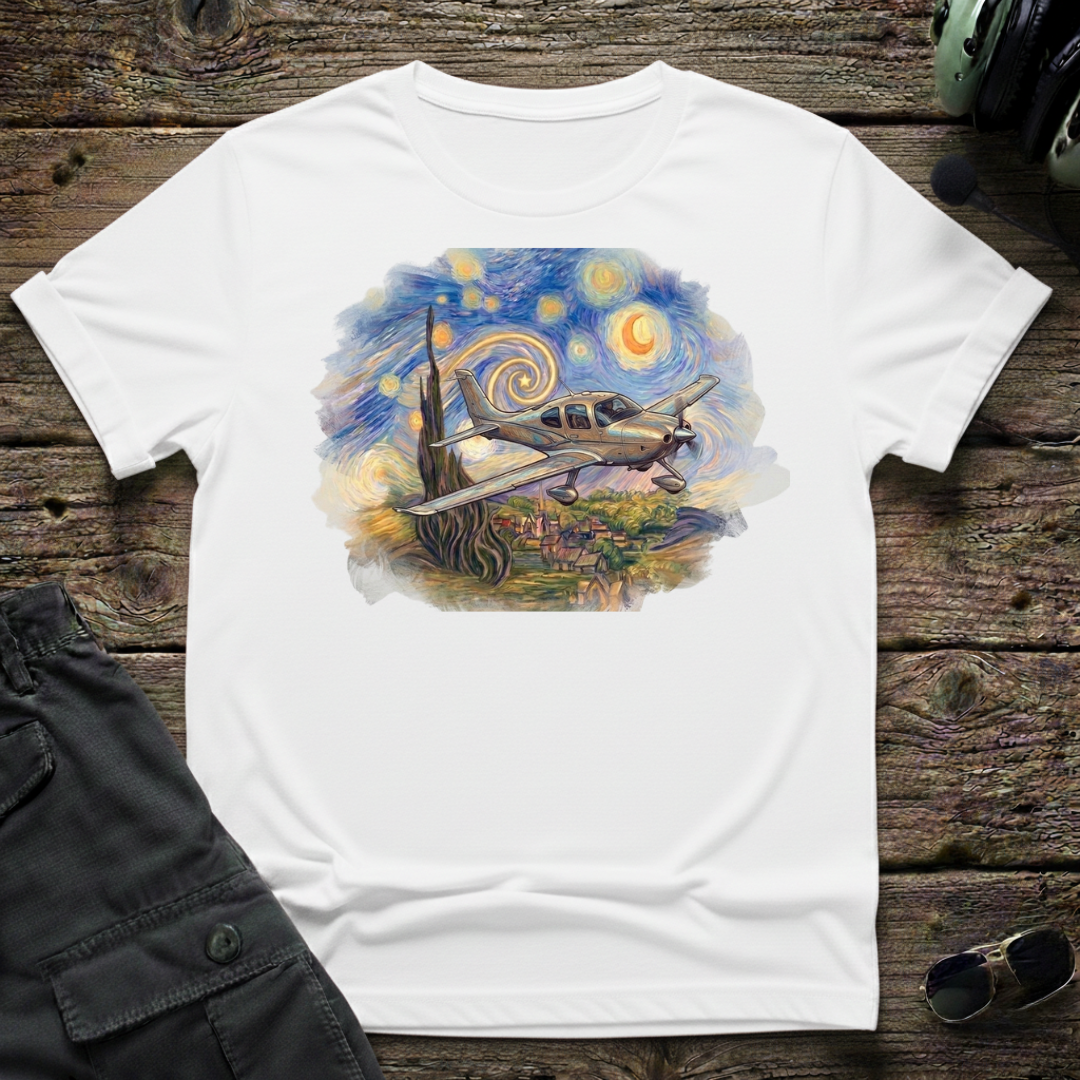 Starry Cirrus unisex t-shirt - perfect gift for aviation lovers