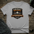 Fixing What Pilots Break lifestyle shot - Gildan 64000 ring-spun cotton aviation shirt